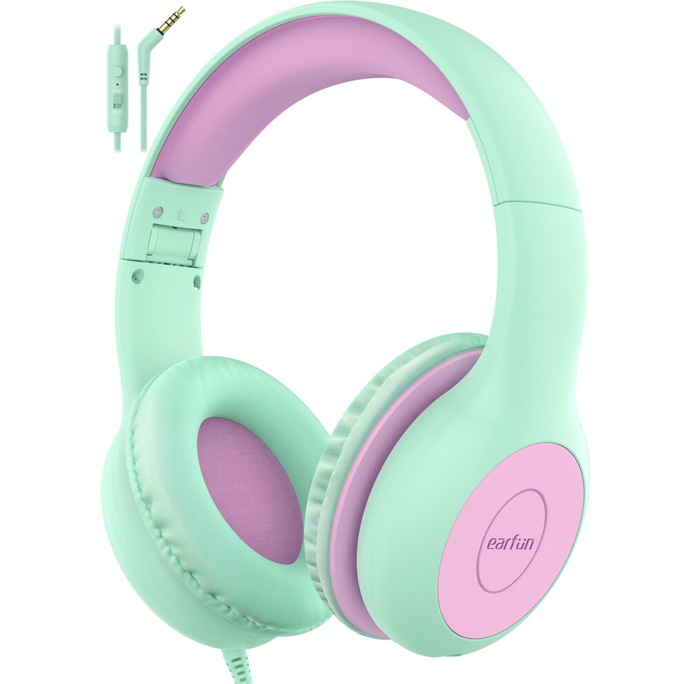 Earfun Kids Headphones With Mic, Wired Headphones Kids 85/94Db Volume Limit, Sharing Function, Stereo Sound Adjustable Headband Children Headphone For 5051222420522