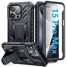 FNTCASE for iPhone 15 Pro-Max Case: Military Grade Protective Cover with Kickstand Dual Layer Matte Shockproof Phone Case for iPhone 15 Pro Max 6.7