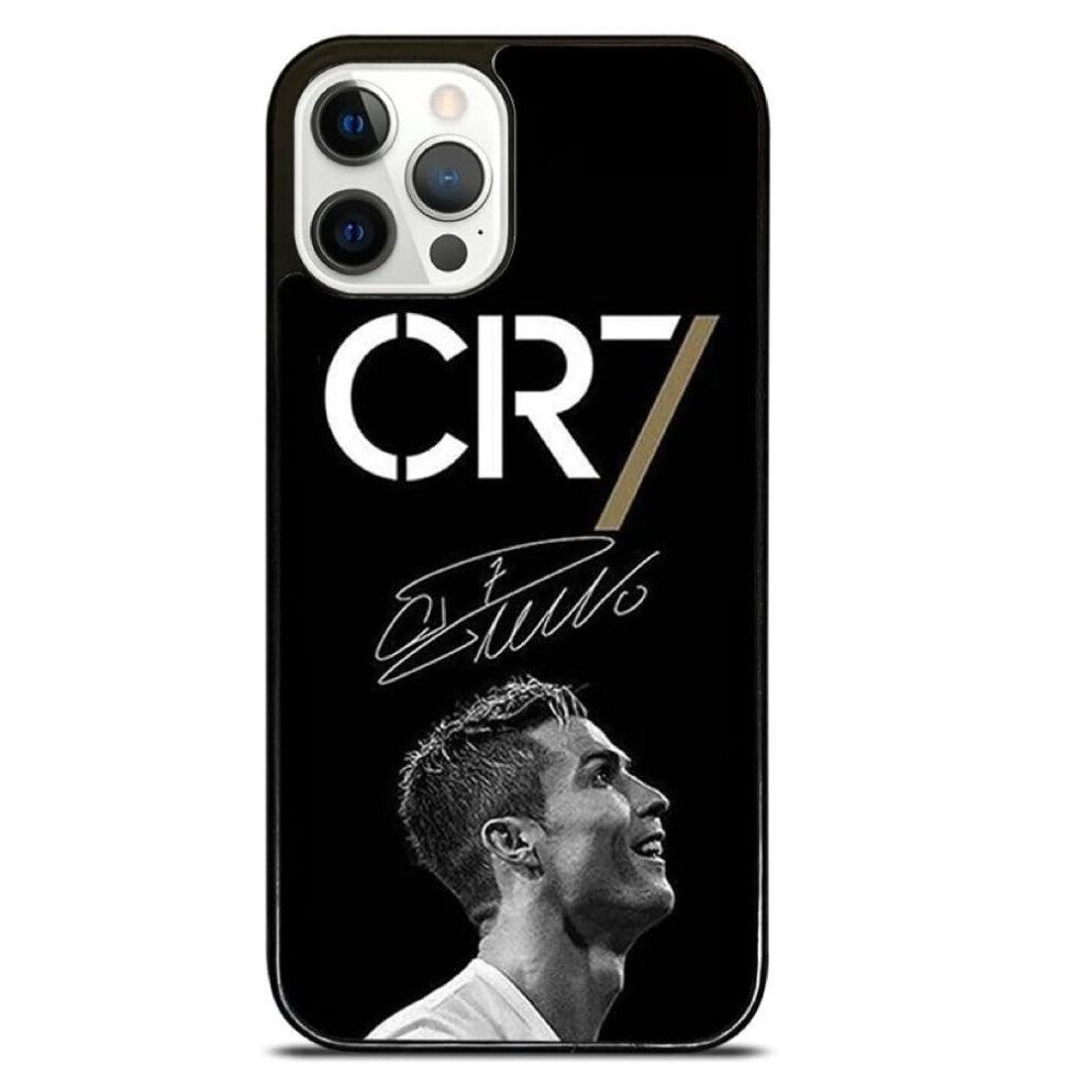 Ezb Cristiano Ronaldo Themed Iphone Phone Case | Flexible Shock Absorbant Cool Phone Cover | Black And White Signature Cr7 (Iphone 12) White,Black 5051222421055