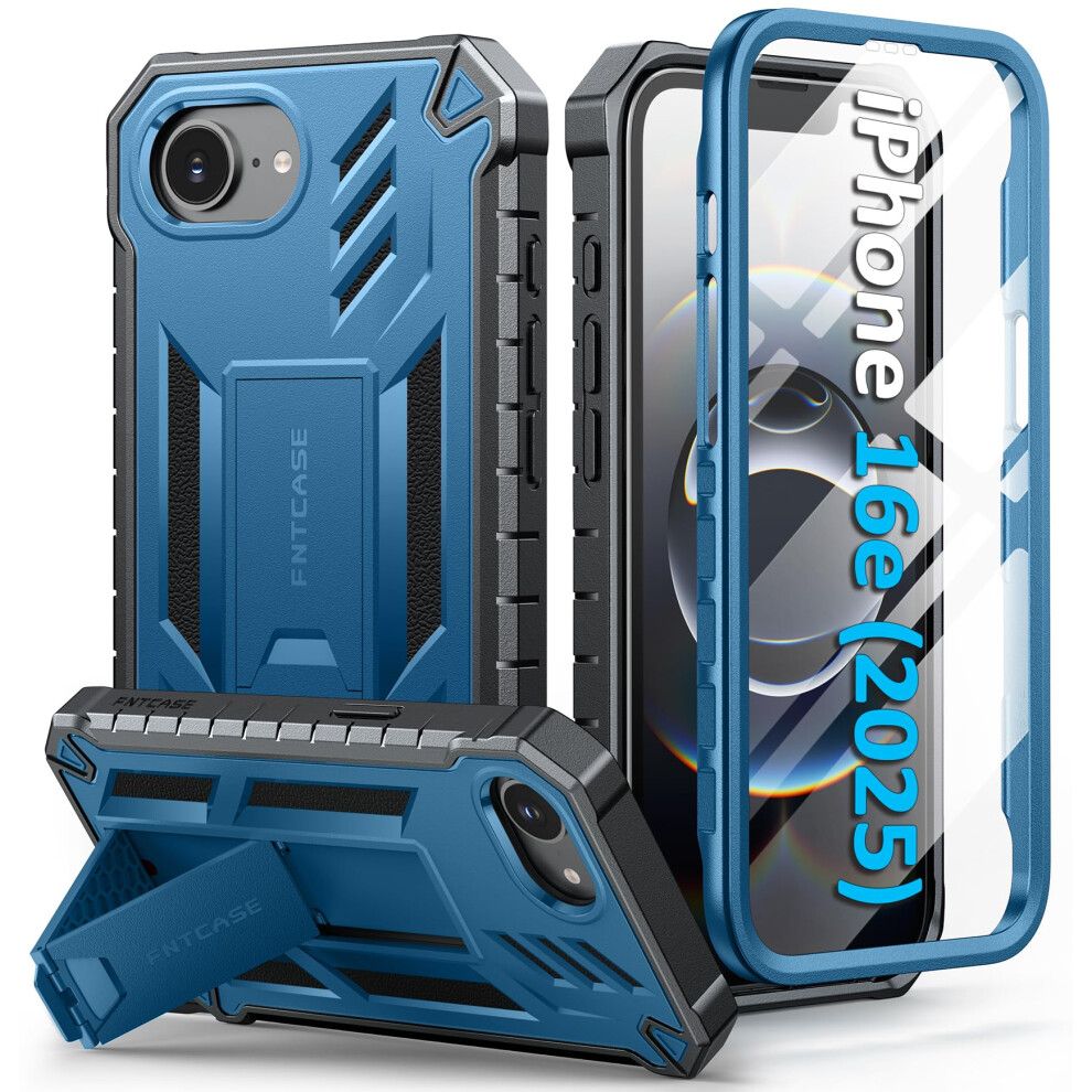 Fntcase For Iphone 16E 2025 Case: For Iphone 16E Military Grade Drop Proof Protection Mobile Cover With Kickstand | Matte Textured Rugged Shockproof 5051222424919