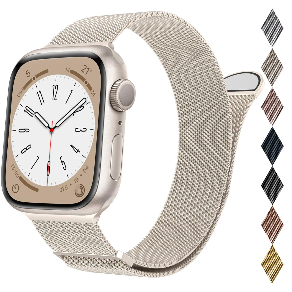 Milanese Loop Compatible With Apple Watch Straps 38Mm 40Mm 41Mm 42Mm 44Mm 45Mm 46Mm 49Mm Women & Men, Magnetic Clasp Adjustable Metal Bands For Iwatch 5051222422489
