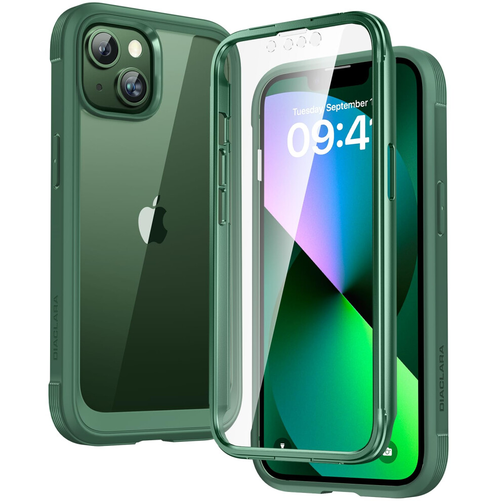 Diaclara Designed For Iphone 13 Case, Full Body Rugged With Built-In Touch Sensitive Anti-Scratch Screen Protector, Soft Tpu Bumper Case For Iphone 13 5051222426043
