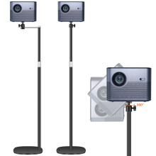 POLESTO Projector Mount, Universal Stand Height Adjustable 35" to 50" with 360? Angle Rotation, 2-in-1 Design for Space-saving behind Couch/Bed,