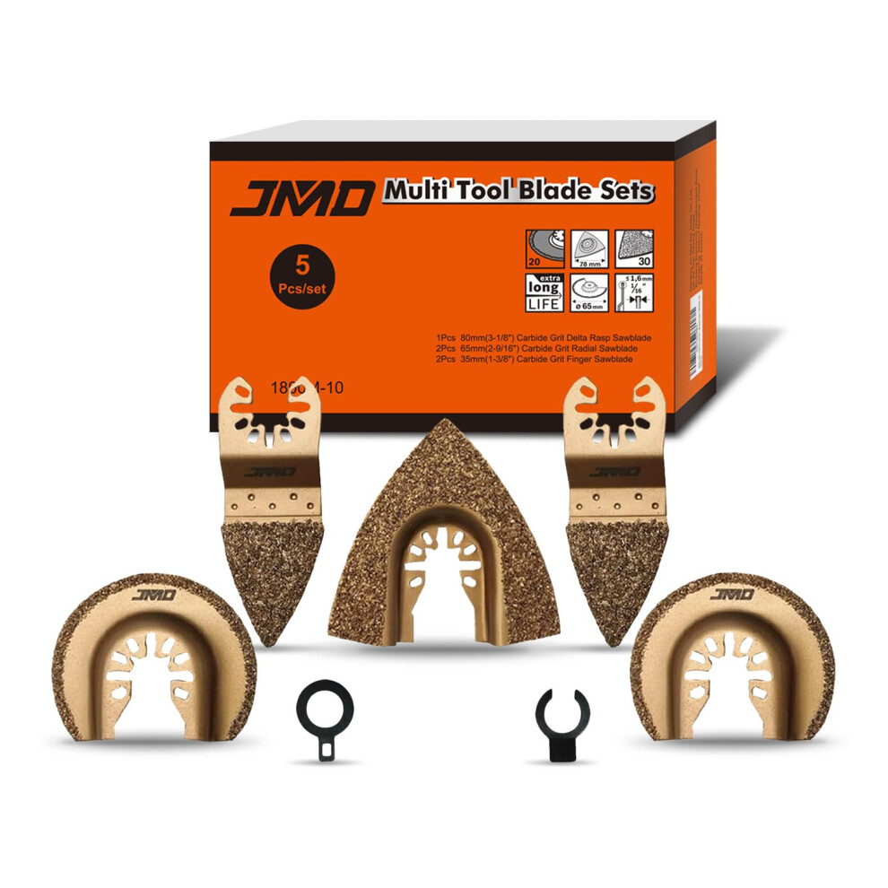 5Pack Carbide Oscillating Tool Blades For Grout And Tile Cutting, Fits Dewalt Milwaukee Dremel 9455672670524