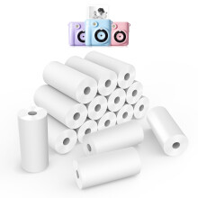 Hikkon Kids Instant Print Camera Thermal Paper Rolls - Zero Ink Printing Thermal Refill Paper Rolls for Most Kids Instant Digital Camera(White-16)