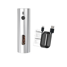 Rechargeable Electric Salt and Pepper Grinder with Adjustable Coarseness, OneHand Operation, Single Pack