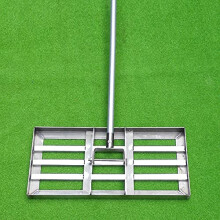 Stainless Steel Lawn Leveling Rake with 43In Handle, Golf Garden Grass Leveler, Heavy Duty