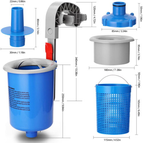 Above Ground Pool Skimmer with Basket, Wall Mounted Automatic Surface Cleaner, Adjustable for Debris Removal 2