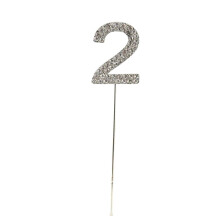 2026 Gold Plated Rhinestone Number Birthday Cake Topper for Anniversary Party Decoration
