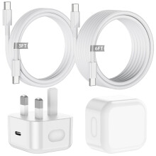 iPhone 17 16 Fast Charger, 20W USB C Fast Charger Plug with 1M+2M USB C to C Type C Cable for iPhone 17/17air/17 pro/17pro max/17plus/ iPhone16/15