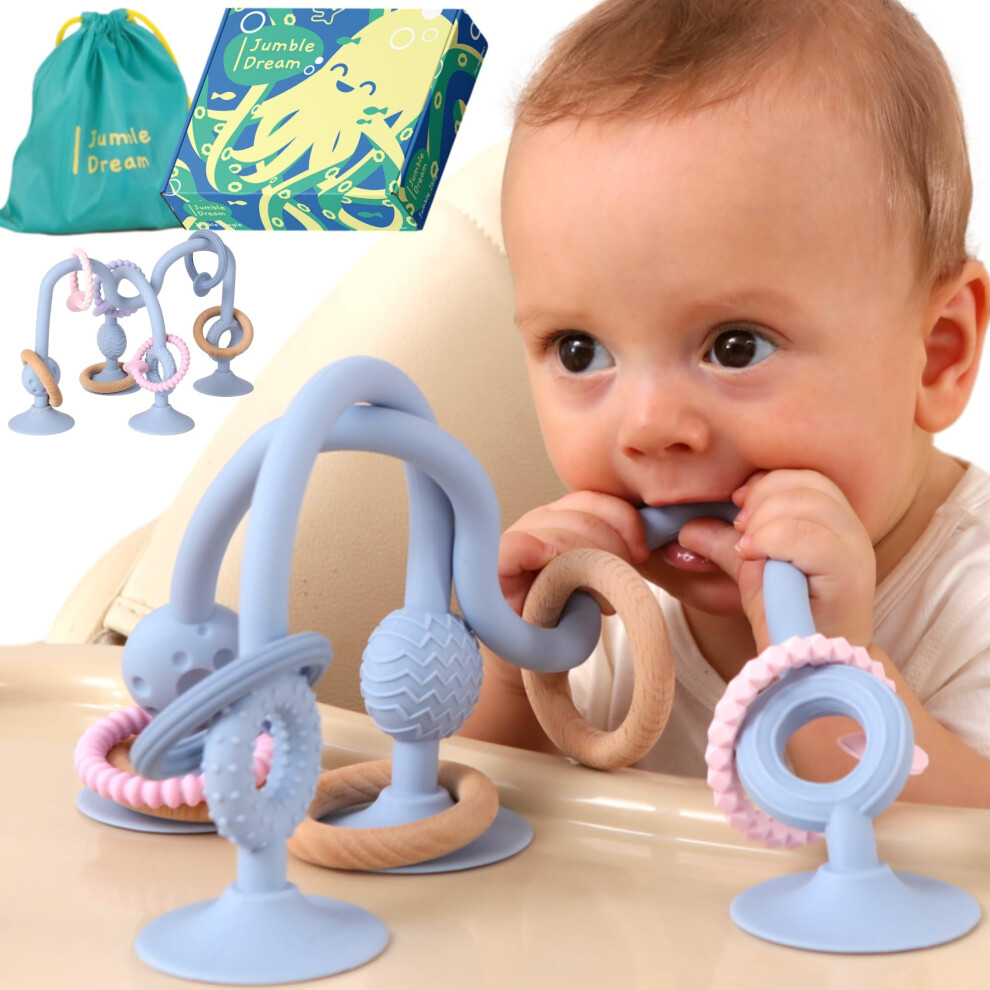 Jumble Dream Jumble Jangle Baby Teething Toy ? Multi Purpose High Chair Suction Teether Toy: Teething Toys For Baby With Sensory Toy Textures For Babies, Infants