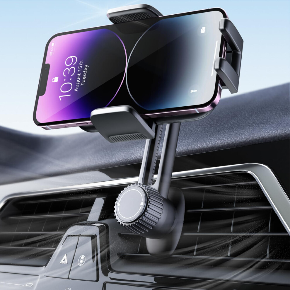 Phone Holder For Car Vent: [Never Blocking] Air Vent Cell Phones Mount, Quick Release Car Phone Mount With Stable Hook Clip, 360? Rotation Mobile 5051222438848