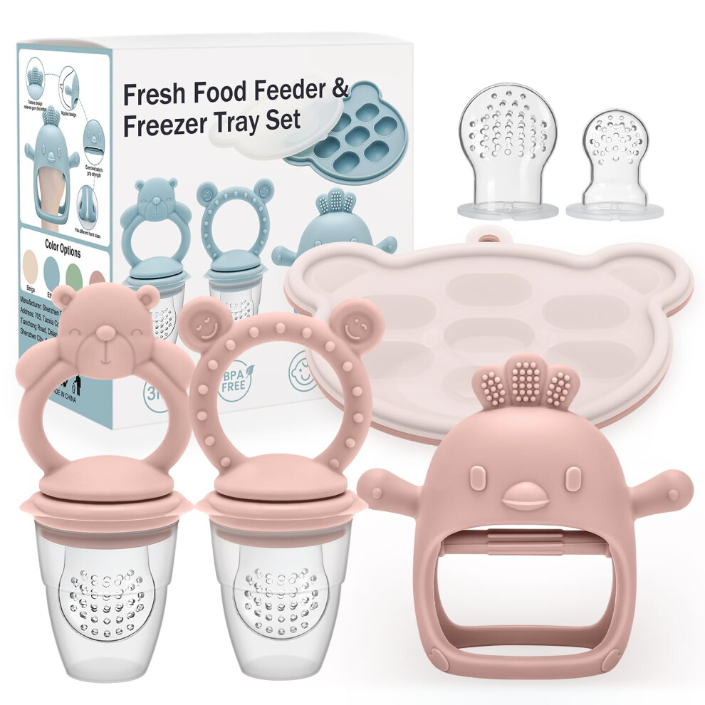 Baby Fruit Food Feeder, Includes Silicone Breast Milk Popsicle Freezer Mold, Teething Toy For Baby, Bpa Free Silicone Teether For Toddler Infant Cldy