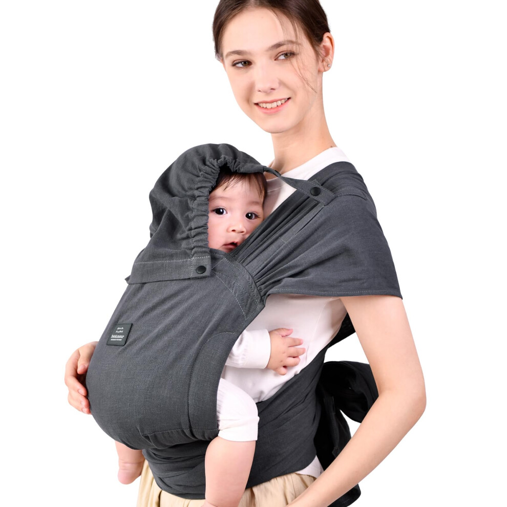 Baby Carrier Newborn Ajustable One Size Baby Carriers Easy To Wear, Grey Bebamour