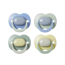 Tommee Tippee Ultimate Fit Soother, 6-18 Months, 4 Pack, Colour Blocked, Orthodontic Dummy for Babies, Symmetrical Teat, Air Holes, 100% BPA Free