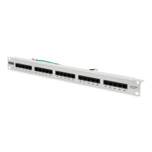 Digitus patch panel - 19-inch - Cat-3 - For ISDN - 25-port RJ45 - Unshielded - Patch panel - Rack mount 1U - Grey