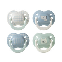 Tommee Tippee Ultimate Fit Soother, 0-6 Months, 4 Pack, Orthodontic Dummy for Babies, Extra Air Holes, Symmetrical Teat, 100% BPA Free Silicone,
