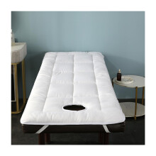 Luxury Massage Table Topper with Face Hole and AntiSlip Straps, Soft Spa Bed Cushion R60x180cm