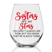Sister Wine Glass Stemless Gift for Sister Birthday Friend Emotional Heartfelt Present