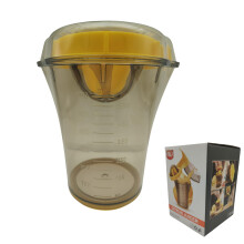 Manual Orange Juicer with Measuring Cup, Handheld Citrus Squeezer for Fruits and Vegetables