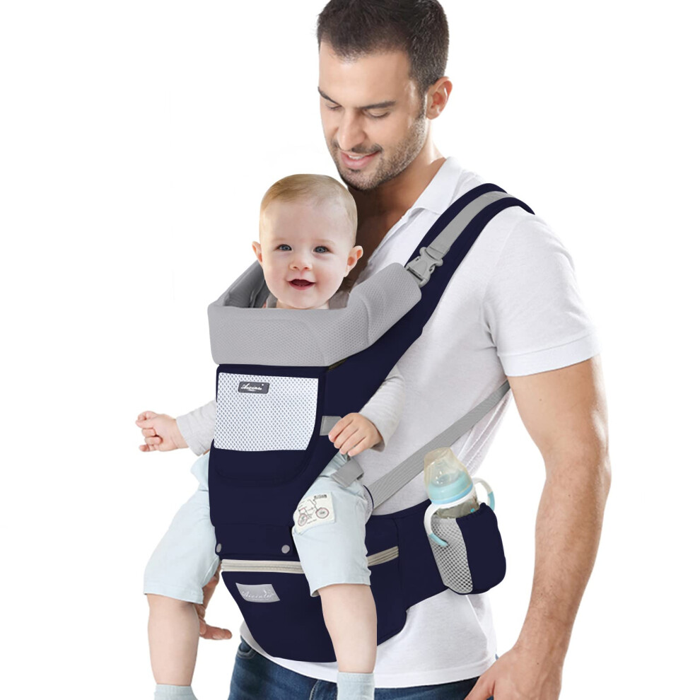 Baby Carrier With Hip Seat Ergonomic Toddler Carriers Backpack Baby Shoulder Carrier Adjustable Front And Back Carry For Newborn 3 Months To 3 Iulonee