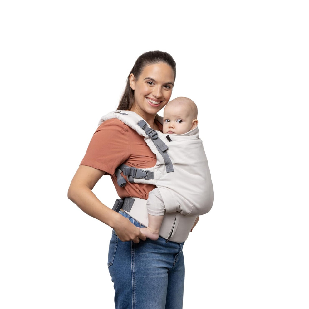 X Baby Carrier - Adaptable, Micro-Adjustable Soft Structured Backpack For Babies 7-45 Lbs (Organic Stone) Boba
