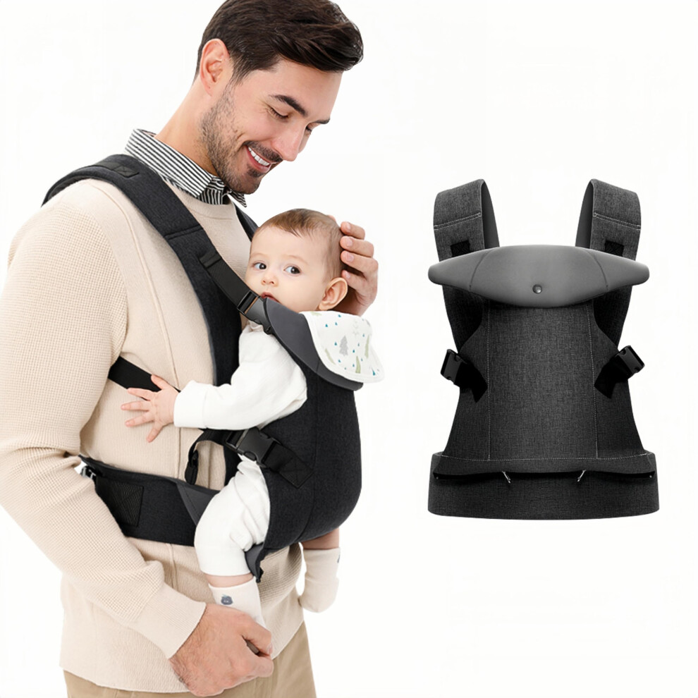 Baby Carrier For Newborn Ergonomic Carrier With Detachable Bibs Front & Back Carry Baby Holder Carriers For Toddlers 3-36 Months (3-15Kg) Iulonee