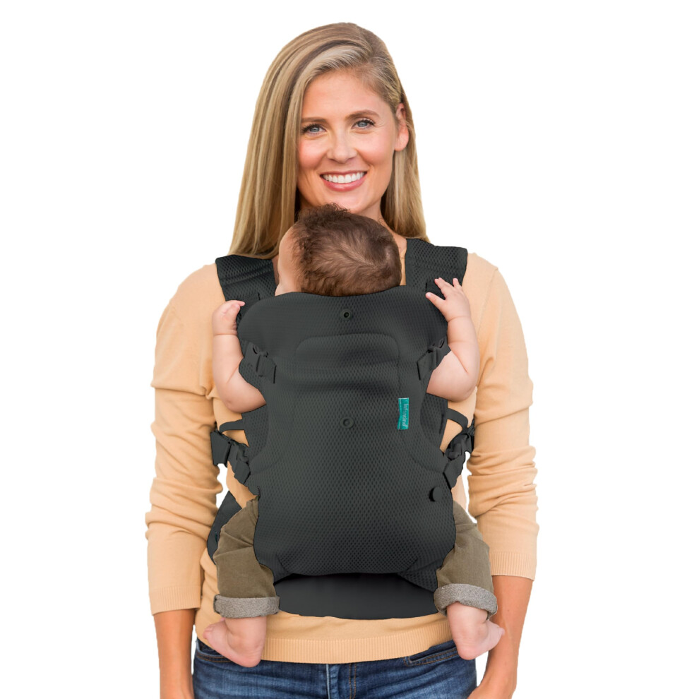 Flip 4-In-1 & Airy Convertible Baby Carrier - Breathable, Lumbar Support, Adjustable Waist Belt, Head Support, Ergonomic Seat, Plush Light Infantino