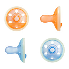 Tommee Tippee Breast-Like NightGlow Dummy, 6-18m, 4-Pack, Lightweight, One-Piece Silicone Design