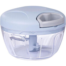 Manual Food Chopper 500ml Large Capacity Easy Push Garlic Mincer Blue Handheld Cutter
