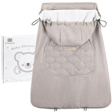 Bebear Winter Cover for Baby Carrier Warm Universal Hoodie Baby Carrier Cover for All Seasons, Khaki