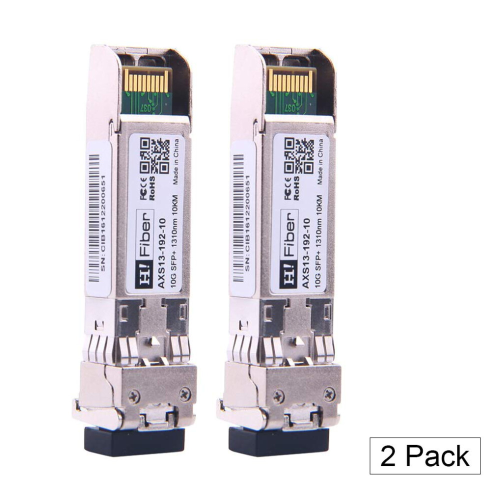H!Fiber.com ?2Pack? 10Gb Sfp+ Singlemode Module(10Km, 1310Nm), 10Gbase Sfp+ Lr Transceiver, Dual Lc Connector, Compatible For Intel E10gsfplr, 5051222450161