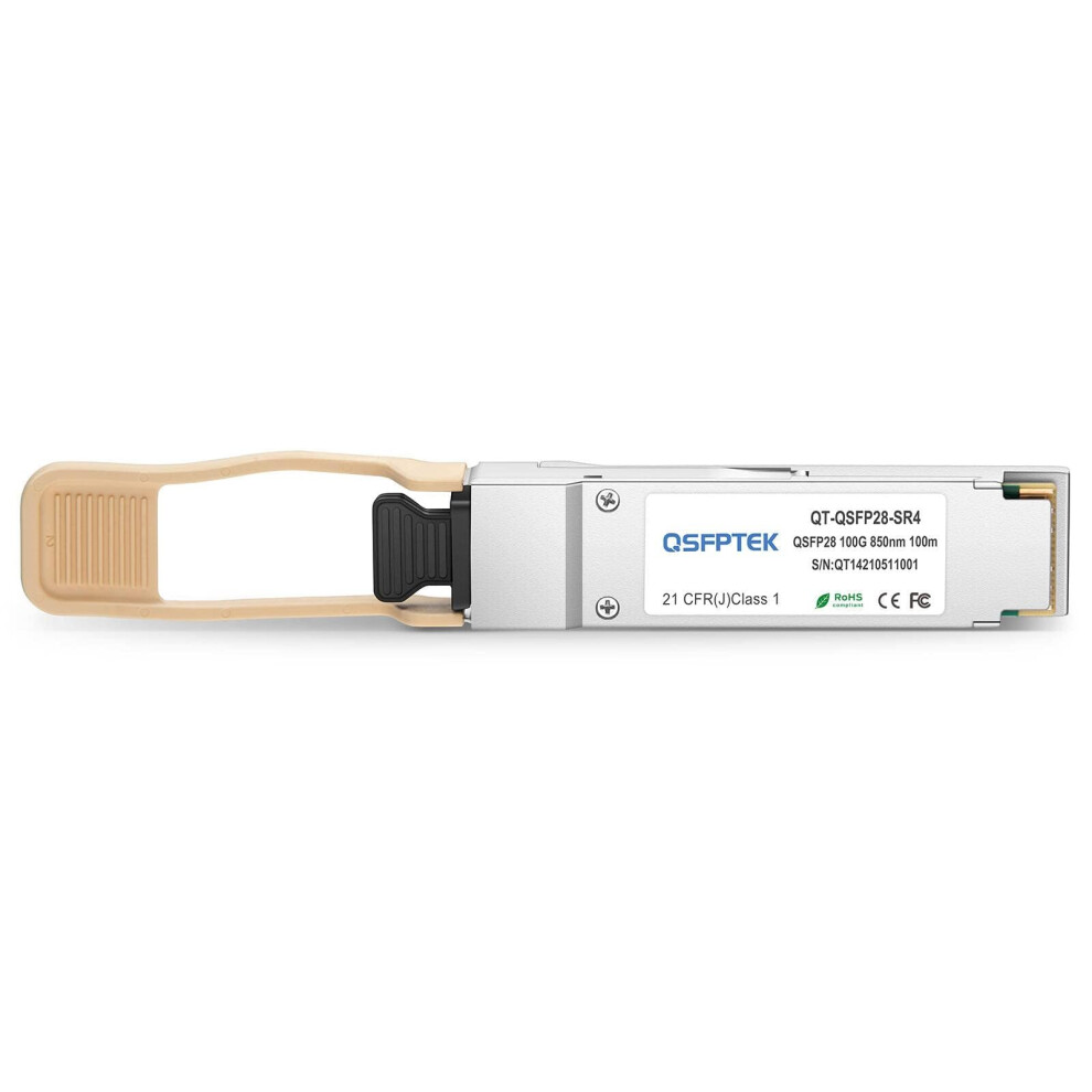 Qsfptek 100G Qsfp28 Transceiver Module Mtp/Mpo Multimode 100Gbase-Sr4 For Cisco Qsfp-100G-Sr4-S (850Nm, 100M, With Ddm) 5051222450062