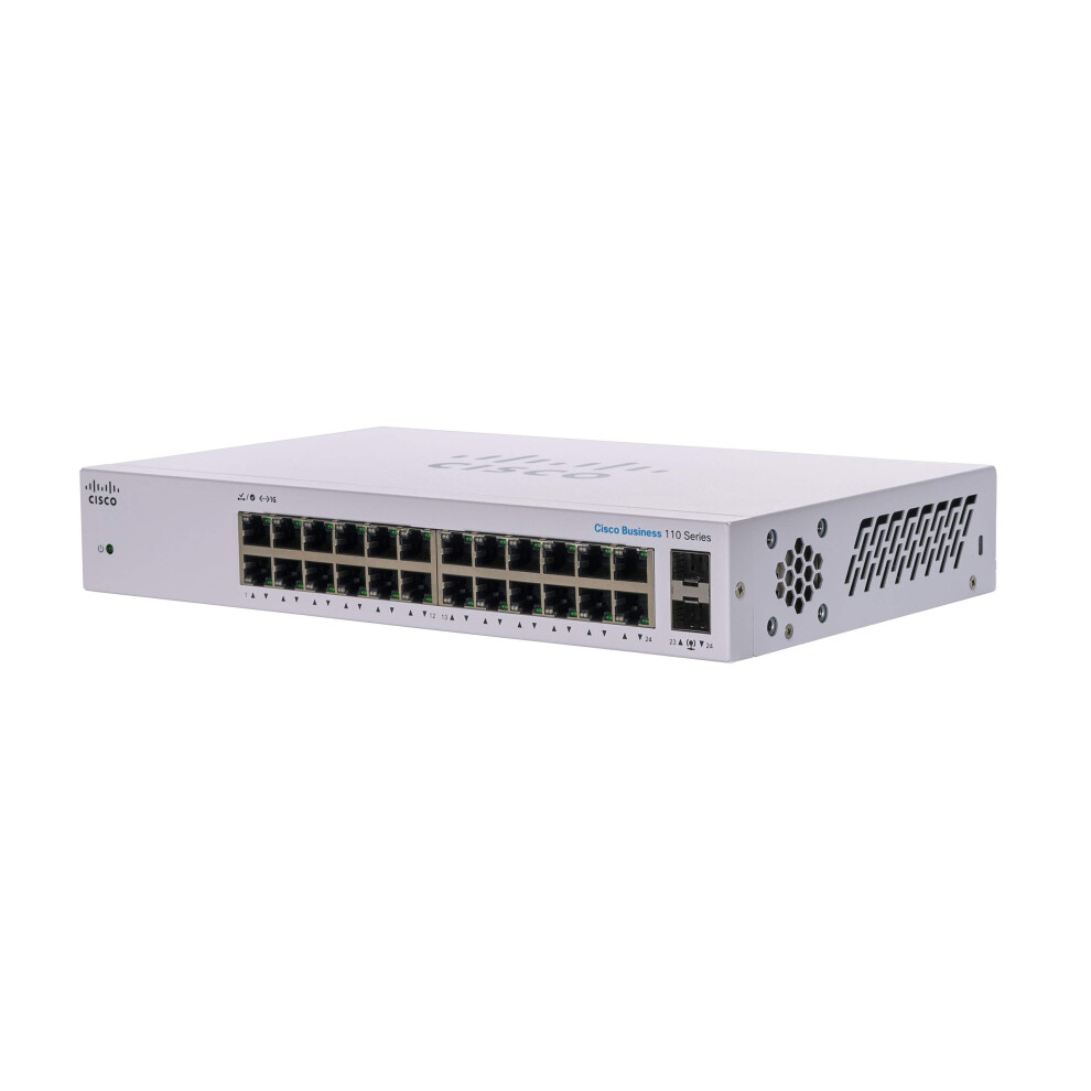Cisco Business Cbs110-24T-Uk Unmanaged Switch | 24 Port Ge | 2X1g Sfp Shared | Limited Lifetime Protection (Cbs110-24T-Uk) 5051222452356