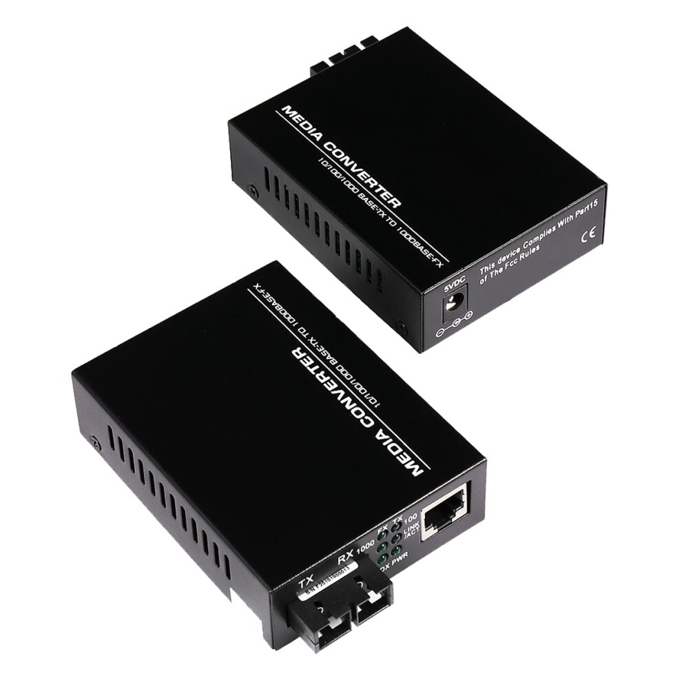 Photos - Other Network Equipment A Pair of 2 Pack Single Mode Dual SC Fiber Gigabit Fast Ethernet Media Converter, Bidi Mini 1x 10/100/1000Base-T RJ45 to 100