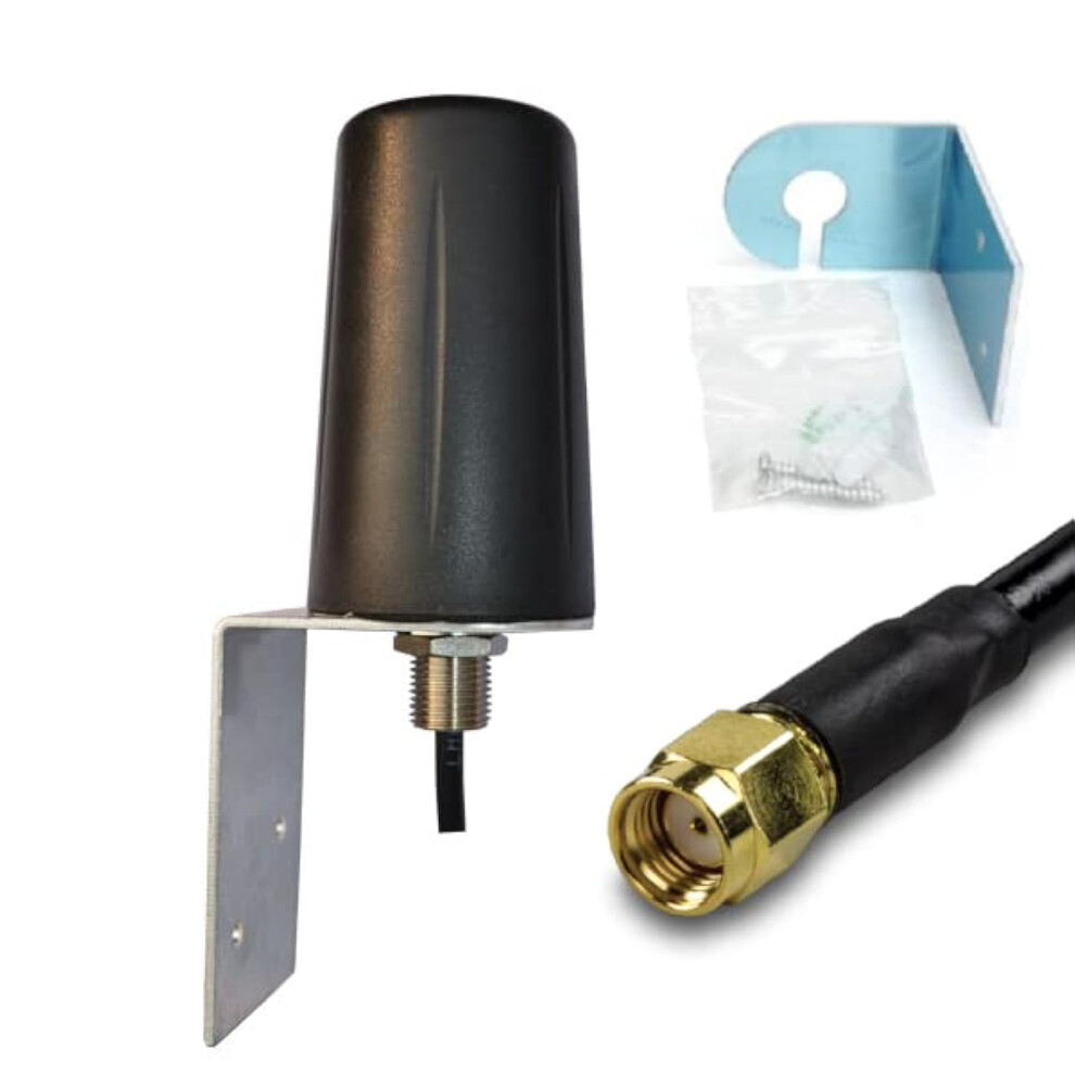 Unitecom Rugged Lora Helium Hnt 868Mhz Antenna Omni Directional Rp-Sma Male 5Dbi Iot Lorawan Lpwan Aerial Indoor Outdoor Crypto Mining Rak Black 5051222448816
