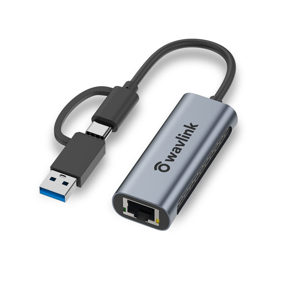Wavlink Ethernet Adapter, Usb3.0/Usb C 2.5G Rj45 Ethernet Adapter With 2500Mbps, Usb C Thunderbolt 3 Lan Network Adapter Compatible For Mac Os, 5051222452523