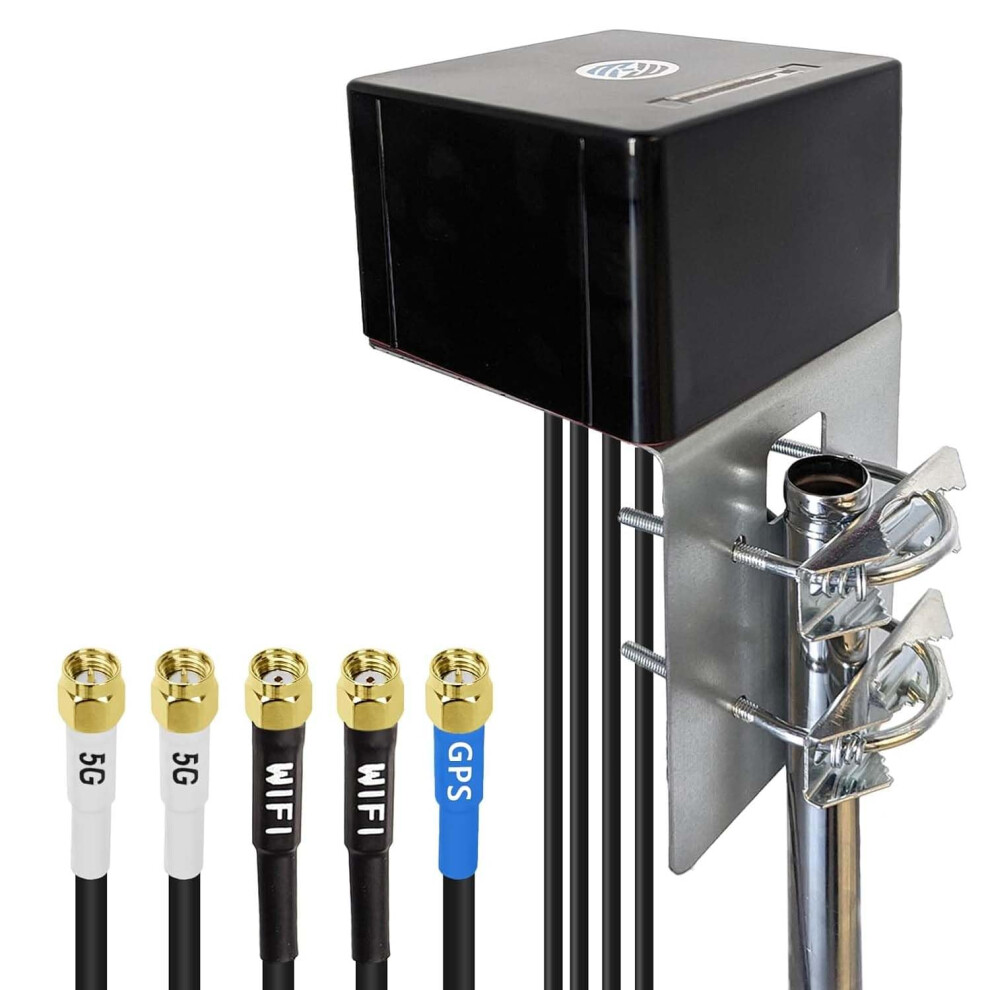 Maswell Combo 2X2 Mimo Antenna, Up To 6Dbi, Omni 600-8000Mhz, 1561.098-1602Mhz Gnss And Mimo Wifi And Mimo 3G 4G Lte 5G For Hotspots, Routers, 5051222448656