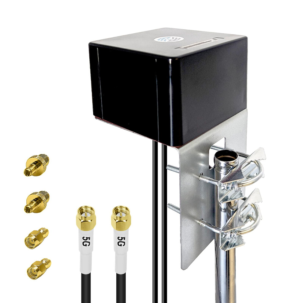 Maswell 5G Antenna Outdoor 2X2 Mimo, Up To 6Dbi, 600-8000Mhz External 4G Lte 5G Nr Router Outdoor Antenna Sma & Ts9 & Rp-Sma For Home Motorhome Uk 5051222448557