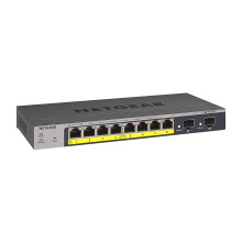 NETGEAR 10-Port PoE Gigabit Ethernet Smart Switch (GS110TP) - Managed, with 8 x PoE+ @ 55W, 2 x 1G SFP, Optional Insight Cloud Management, Desktop or