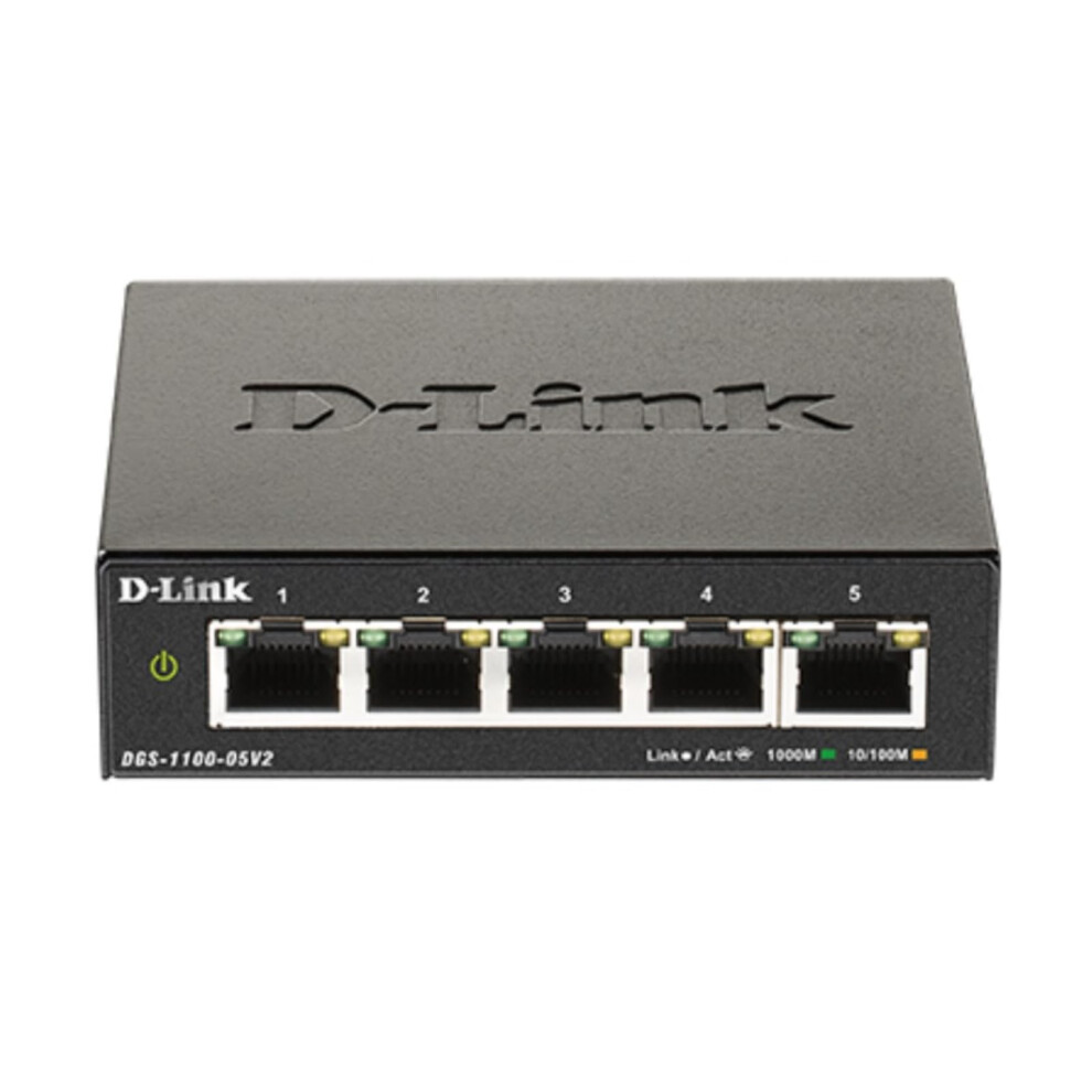 D-Link Dgs-1100-05V2 5-Port Gigabit Smart Managed Switch With Vlan Support, Layer 2 Features, Qos, 802.3Az Eee, Fanless 5051222457023