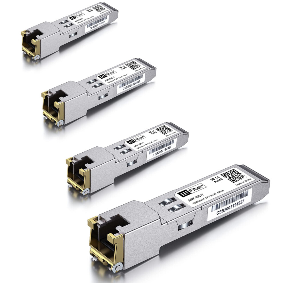 4 Pack, 1.25G Copper Sfp To Rj45, Compatible With Cisco, Ubiquiti, Mikrotik And Netgear 5051222455999