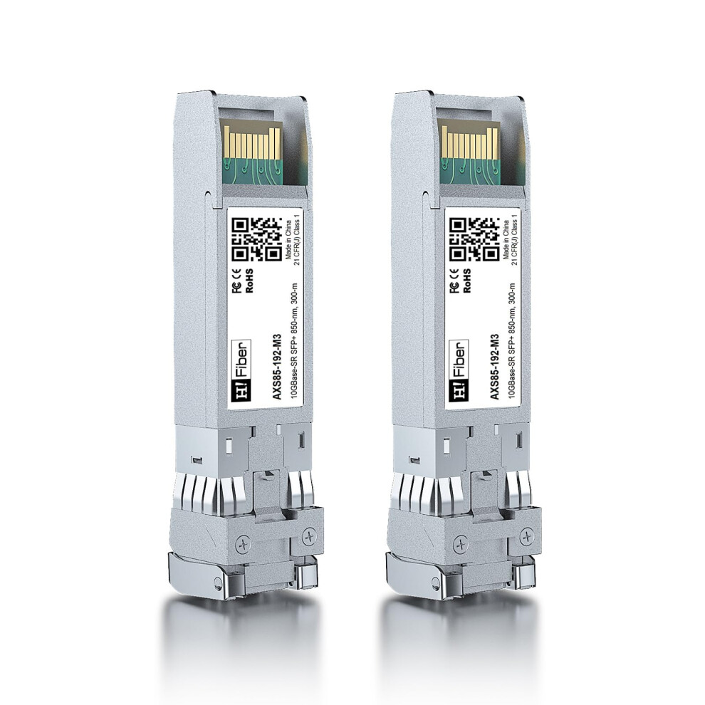 2Pcs 10G Multimode Sfp+ Lc Module, 10Gbase-Sr Fiber Transceiver For Ubiquiti Unifi Uf-Mm-10G, Mikrotik,Tp-Link And More (Mmf,850Nm,300M,Ddm) 5051222454039