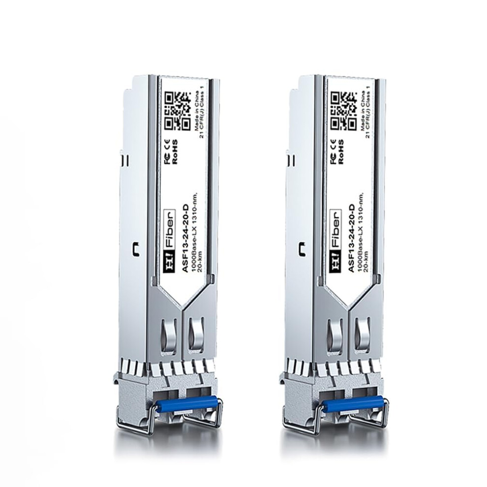 2Pcs 1.25G Single Mode Sfp Lc Module, 1000Base-Lx/Lh Fiber Transceiver For Ubiquiti Uf-Sm-1G,Mikrotik, Intel, Agm732f, And More (Smf,1310Nm,20Km,Ddm) 5051222453728