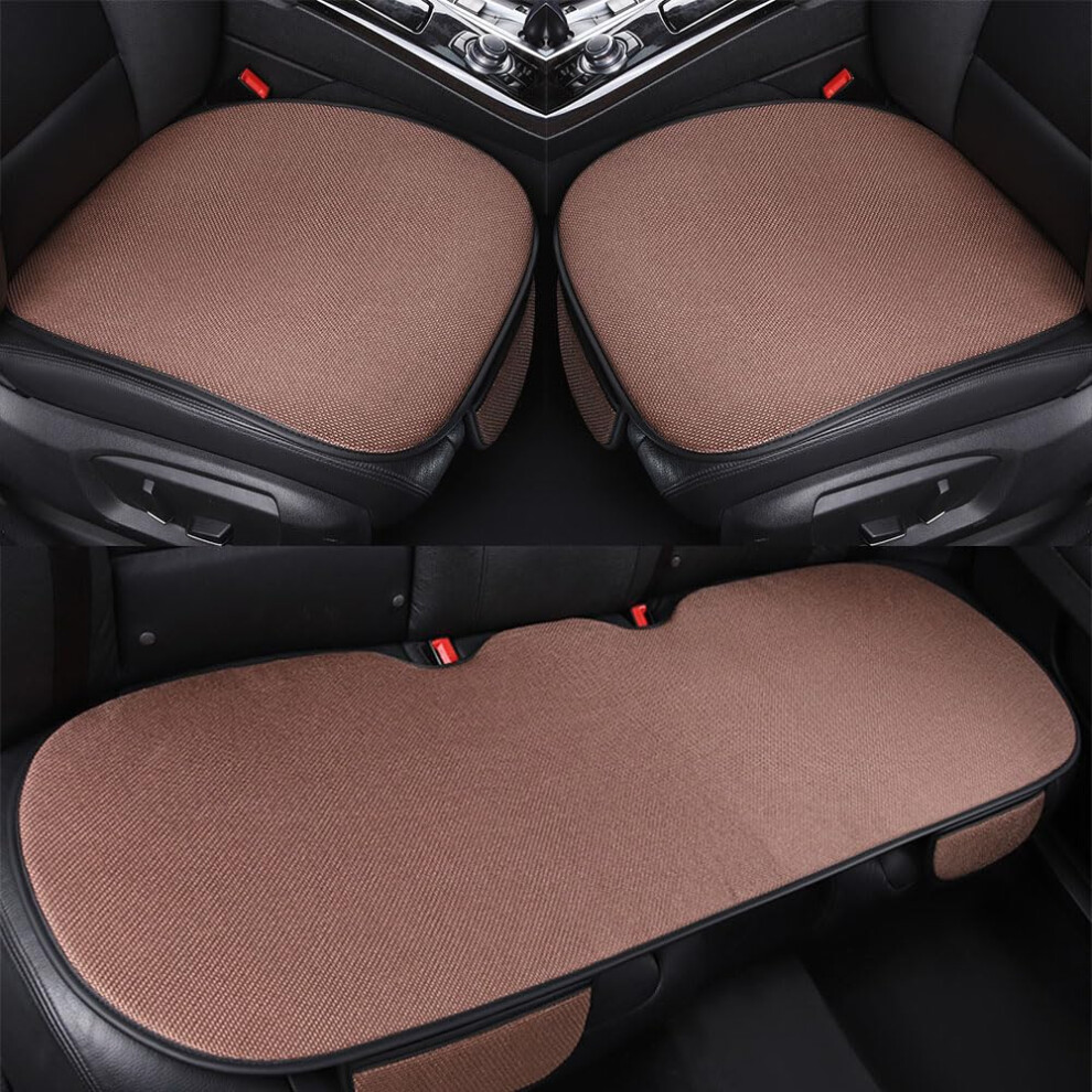 Car Seat Cushion For Ford Puma 2019+, Breathable Nonslip Linen Covers 5 Seats Four Seasons Comfort G Coffee 9113335558946