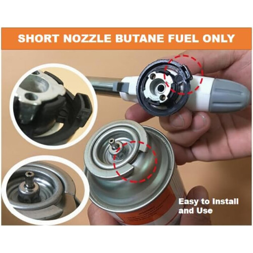 Butane Kitchen Torch with Adjustable Flame Control, OneTouch Ignition for Crème Brûlée, Baking, Grilling 2