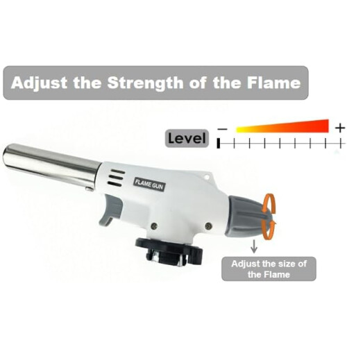 Butane Kitchen Torch with Adjustable Flame Control, OneTouch Ignition for Crème Brûlée, Baking, Grilling 1