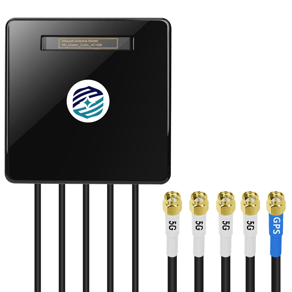 Maswell 4G 5G Lte 4X4 Mimo 5-In-1 Antenna, 4X 5G Lte, 1X Gnss, Up To 6Dbi, Cellular 600-8000Mhz, Wifi 6E Wifi 7 Ready, Gps Glonass Beidou Gaileo,Combo 5051122453231