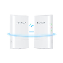 BrosTrend WiFi Bridge 5GHz 867Mbps, Point to Point Wireless Bridge, 1km Long Range Outdoor CPE for PTP/PTMP, Plug and Play, IP65, Ethernet Bridge