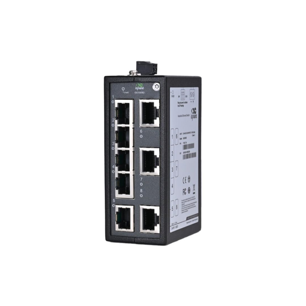 Inhand Networks Industrial Network Switch, Fast/Gigabit Rj45 Ports,Ip30, Din Rail, Fcc/Ce/Ul Certification, Industrial Switch,Dip Switch For Qos And 5051222453582
